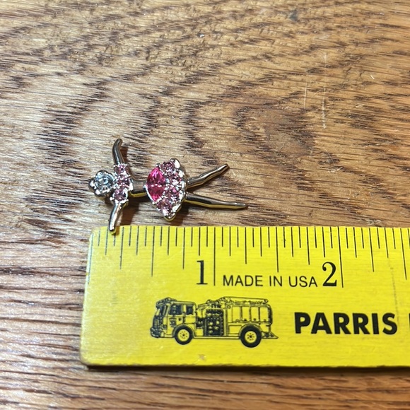 Silver-tone Clear & Pink Rhinestone Ballerina Pendant 👠 - Picture 15 of 17